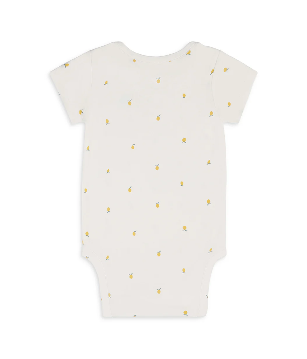 Bodysuit Short Sleeve Snug Fit Viscose from Bamboo Cream Lemons - Image 3