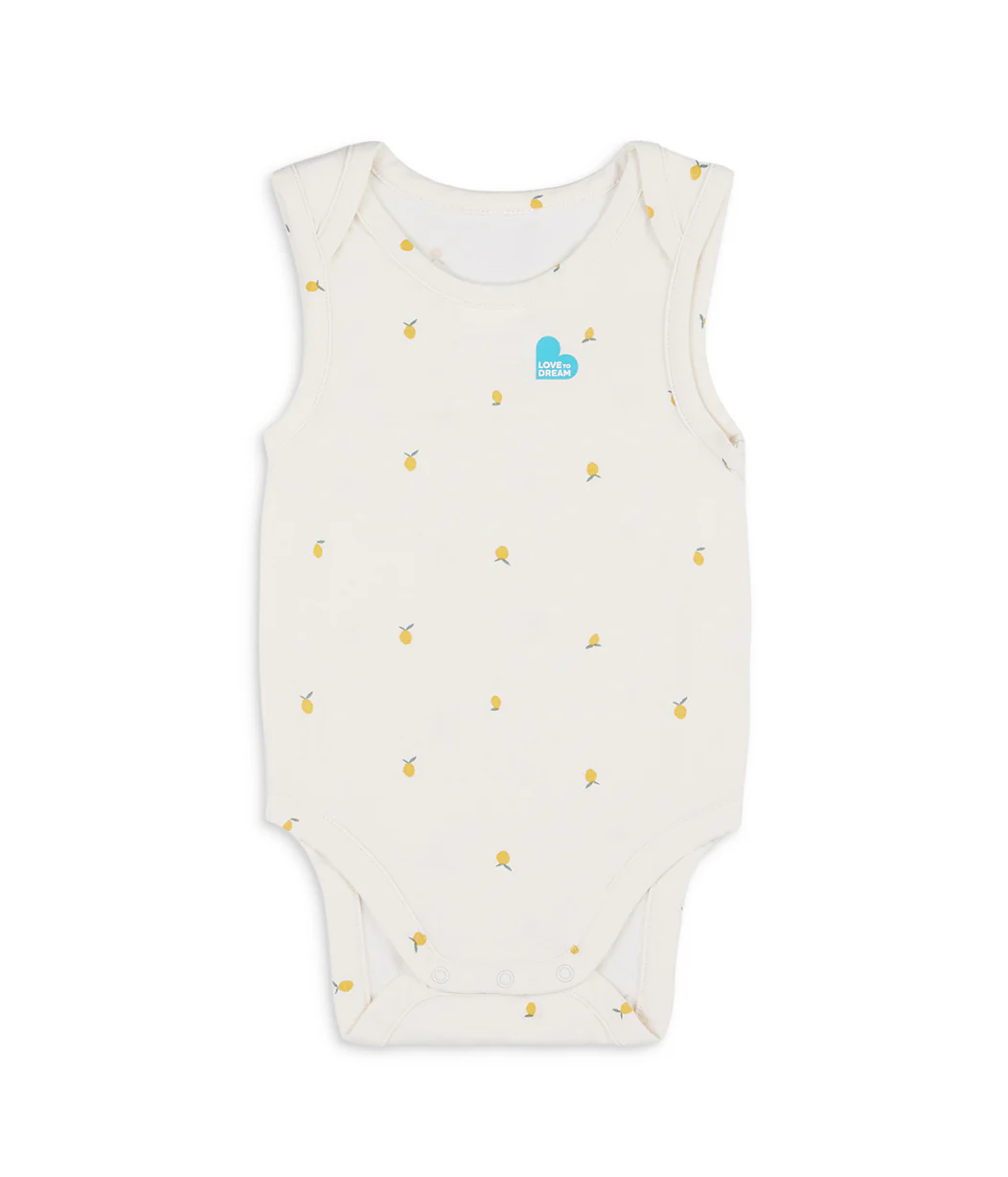 Bodysuit Sleeveless Snug Fit Viscose from Bamboo Cream Lemons - Image 2