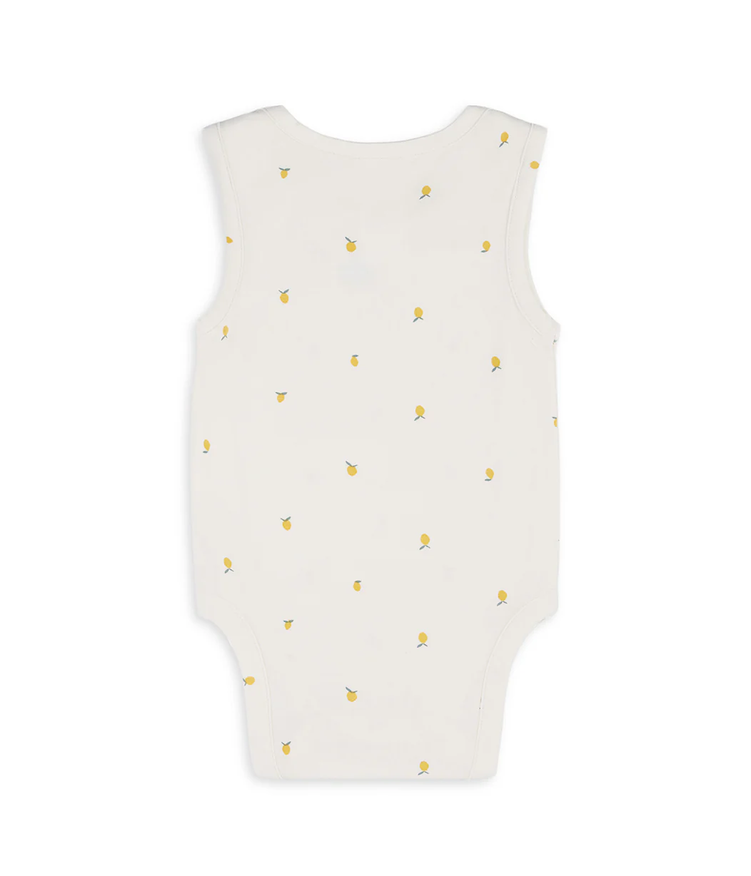 Bodysuit Sleeveless Snug Fit Viscose from Bamboo Cream Lemons - Image 3