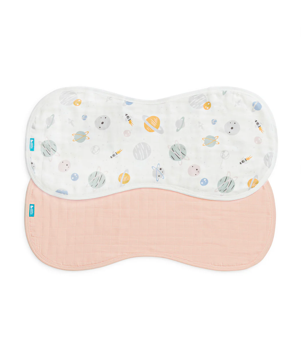 Burp Cloth 2 Pack Muslin Blush Rocket