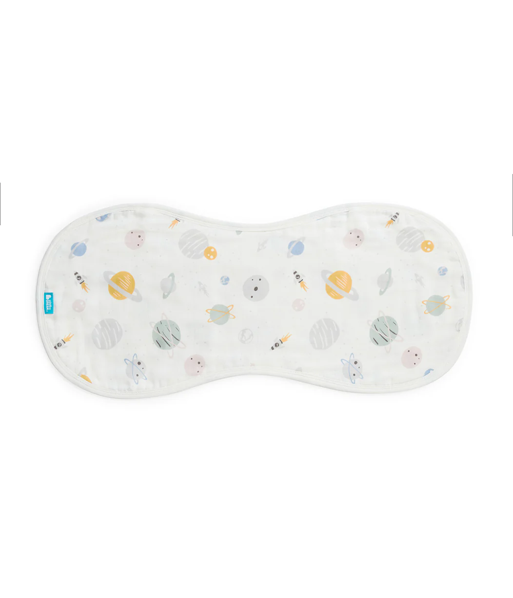 Burp Cloth 2 Pack Muslin Blush Rocket - Image 2