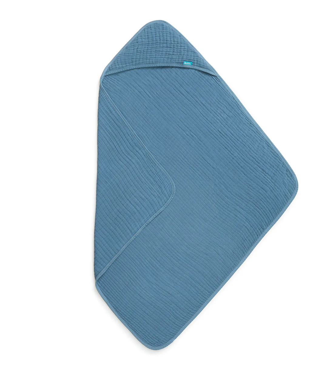 Hooded Towel Muslin Storm Blue - Image 2