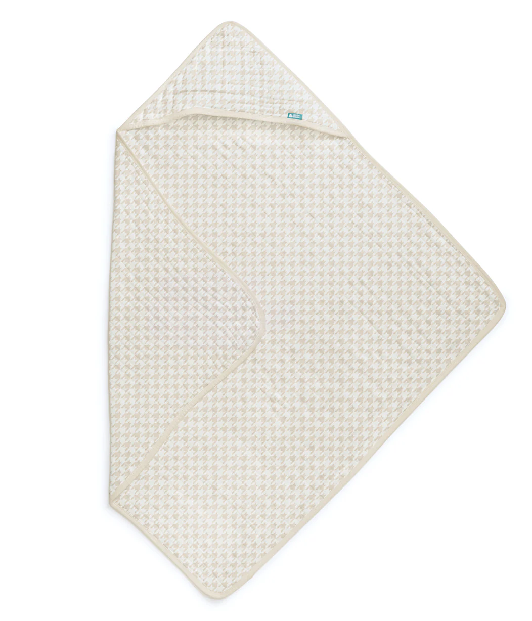 Hooded Towel Muslin Tan Houndstooth - Image 2