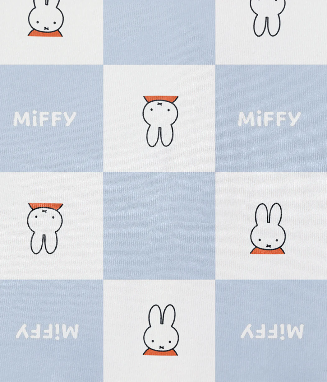 Kids Pajama Set Long Sleeve Snug Fit Viscose from Bamboo Blue Miffy Checker - Image 3