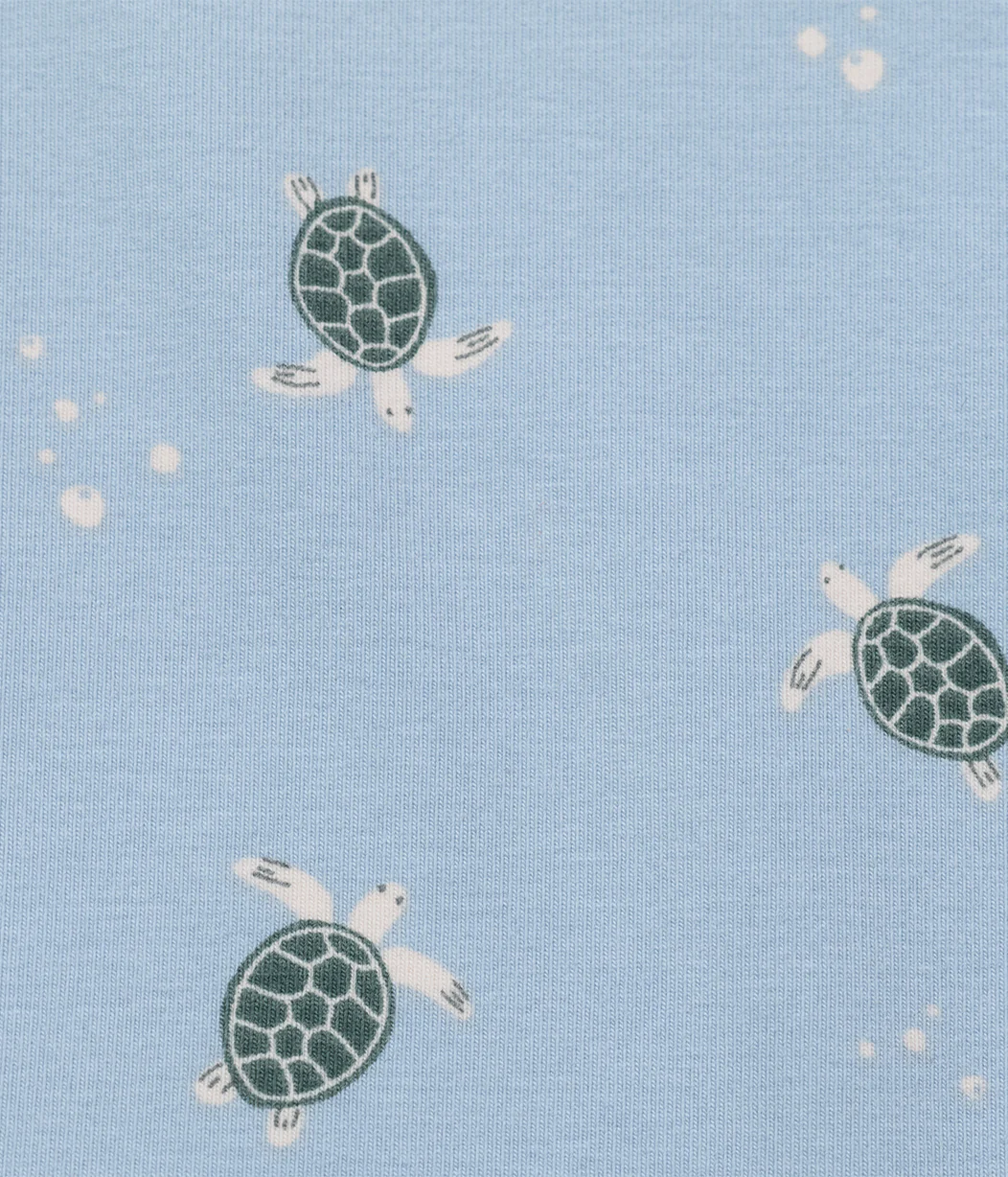 Kids Pajama Set Long Sleeve Snug Fit Viscose from Bamboo Mist Blue Turtally - Image 3