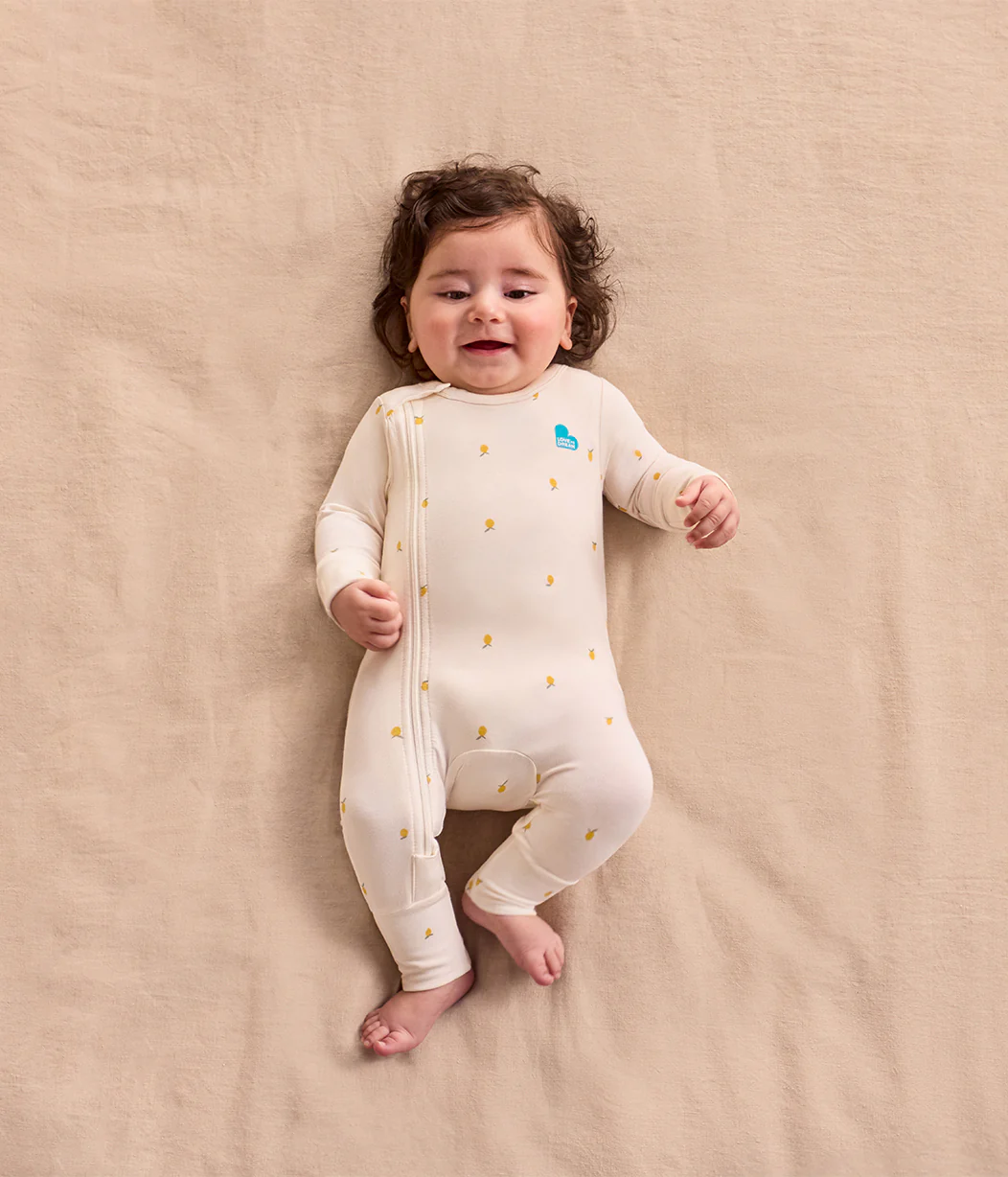 Newborn Starter Gift Bundle | Swaddle | Romper | Sleep Machine | 1.0 TOG | Olive | Cream Lemons - Image 4