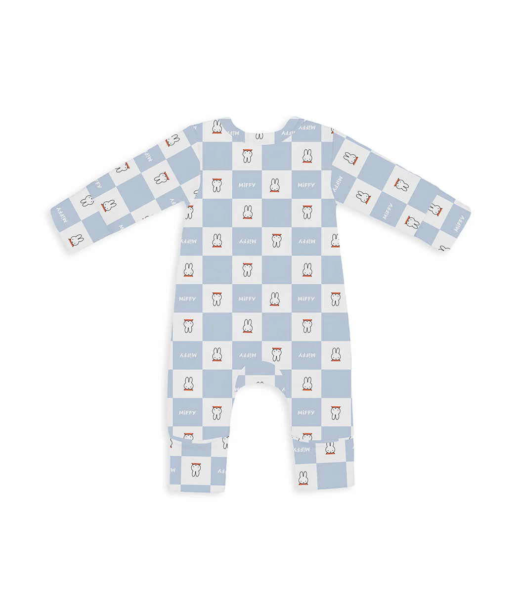 Romper Snug Fit Viscose from Bamboo Blue Miffy Checker - Image 3