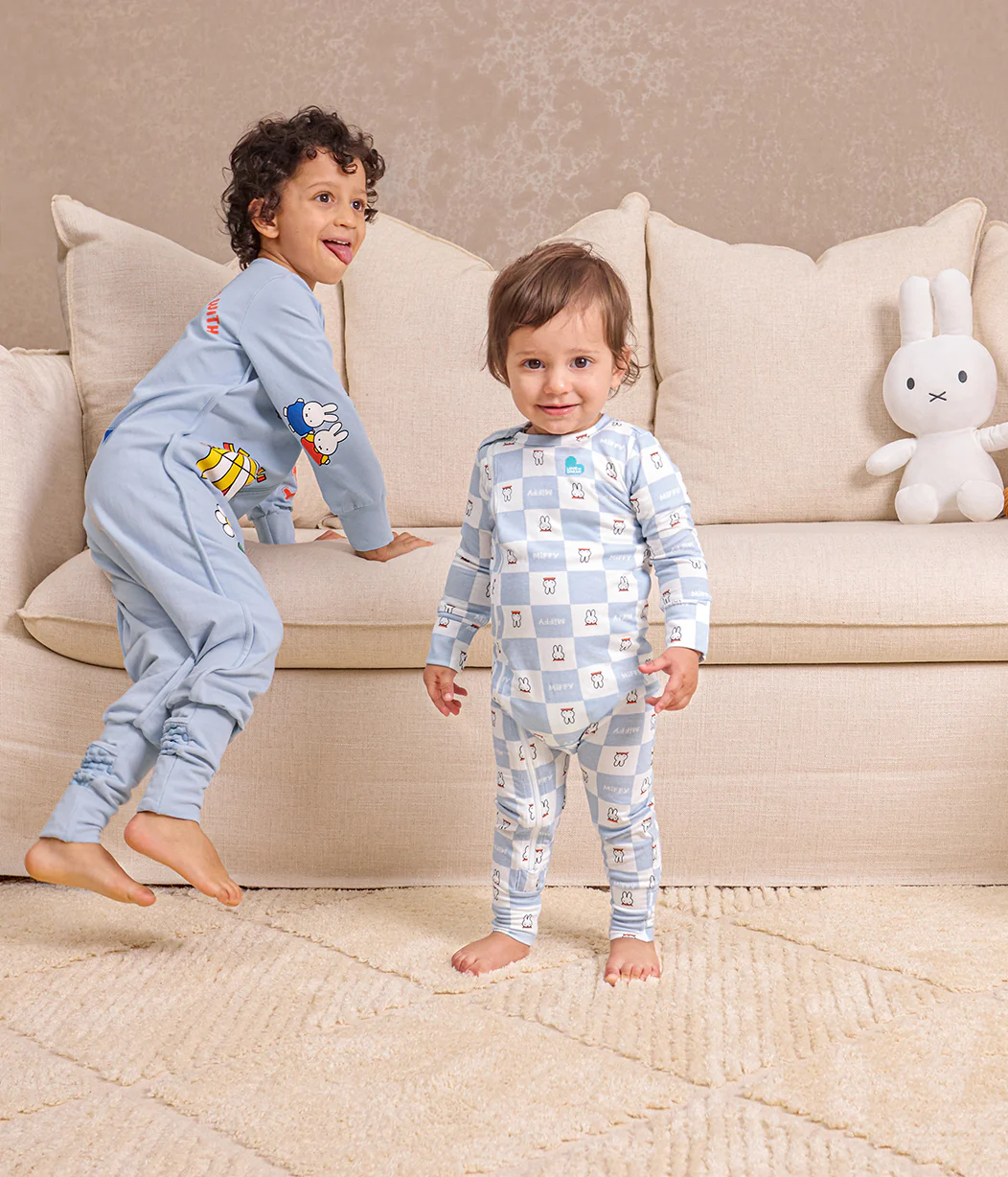 Romper Snug Fit Viscose from Bamboo Blue Miffy Checker - Image 6