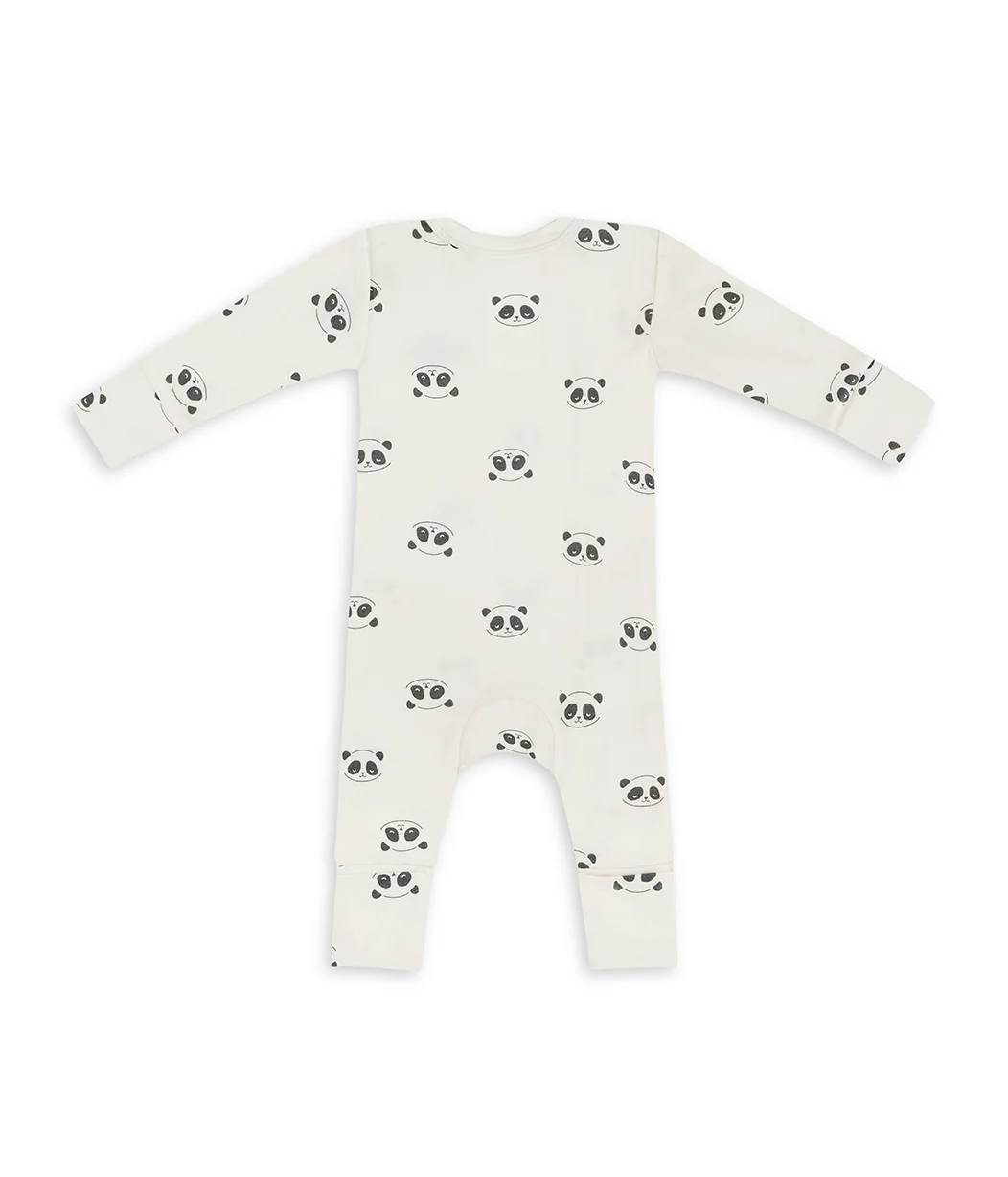 Romper Snug Fit Viscose from Bamboo Cream Sleepy Pandas - Image 3