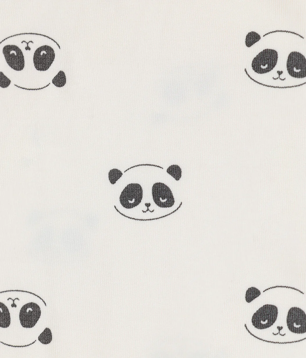 Romper Snug Fit Viscose from Bamboo Cream Sleepy Pandas - Image 4