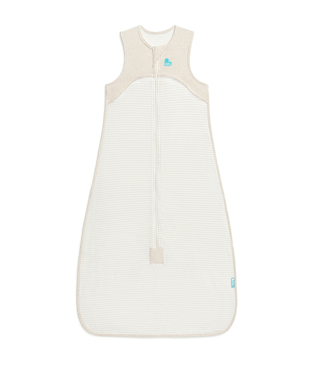 Sleep Bag Sleeveless 0.2 TOG Cotton Tan Breton Stripe - Image 2