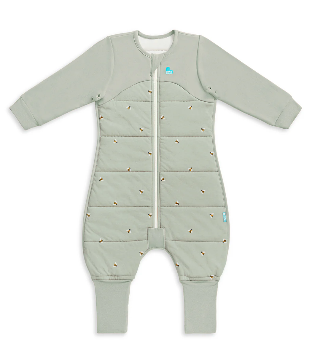 Sleep Suit Bundle | 2.5 TOG | Storm Blue Pebbles | Olive Bees | Oatmeal Bees - Image 5