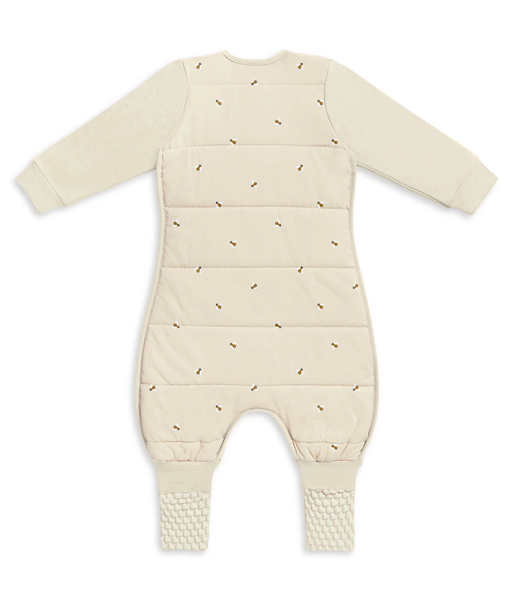 Sleep Suit Long Sleeve 2.5 TOG Cotton Oatmeal Bees - Image 3
