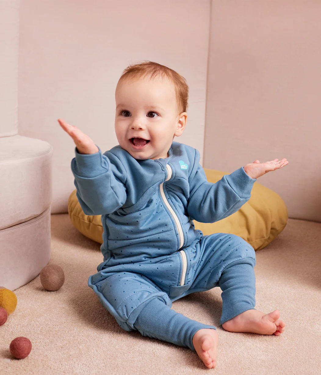 Sleep Suit Long Sleeve 2.5 TOG Cotton Storm Blue Pebbles - Image 5