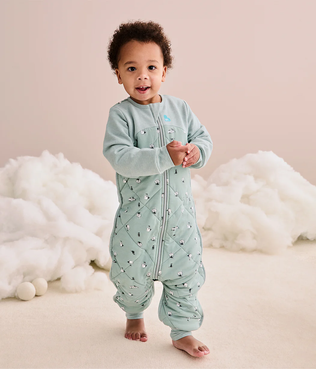 Sleep Suit Long Sleeve 2.5 TOG Organic Cotton/Merino Wool Olive Lamb's Best Friend