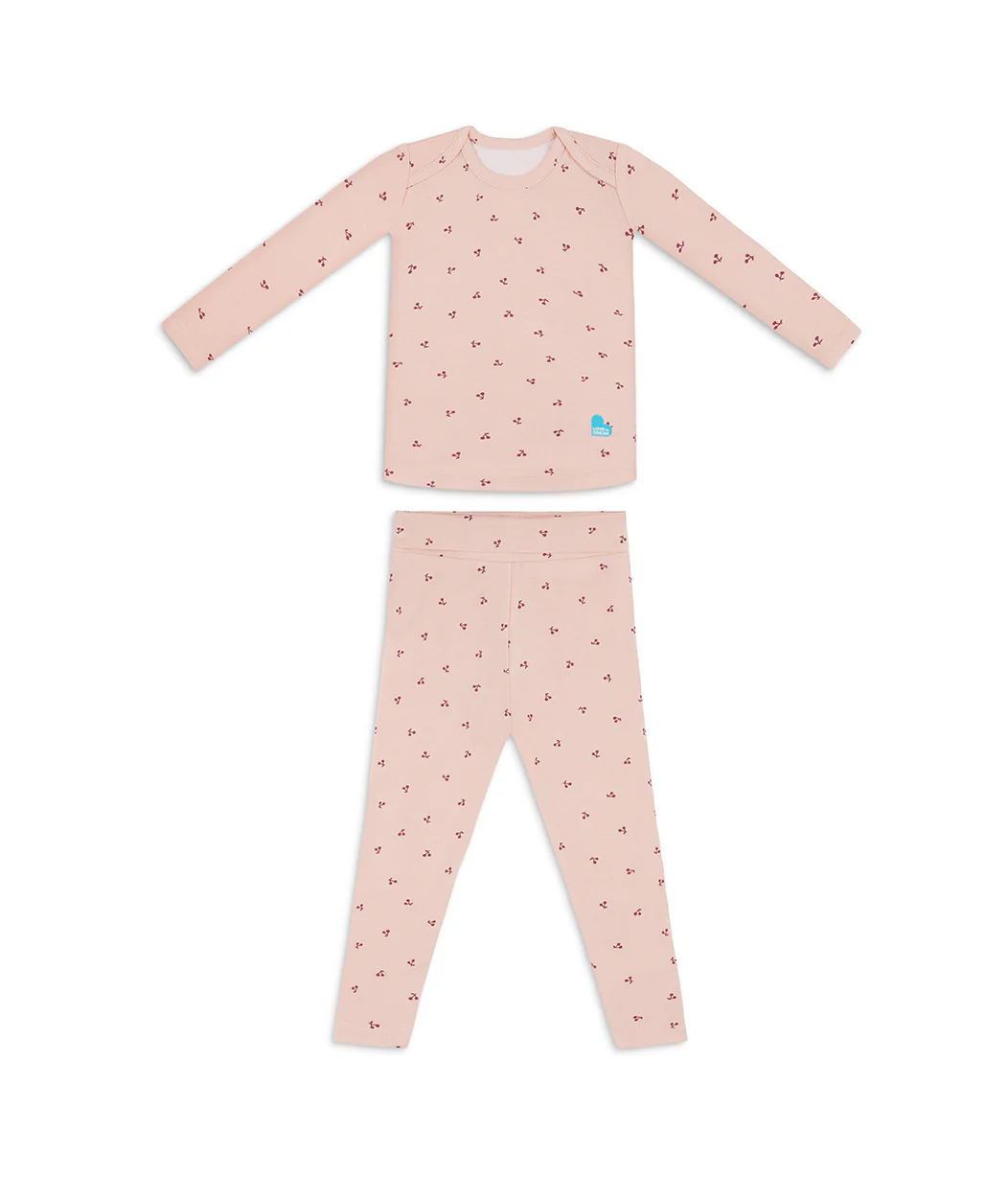 Sleep Suit & Pajama Bundle | 2.5 TOG | Rose Pebbles | Blush Cherries - Image 5