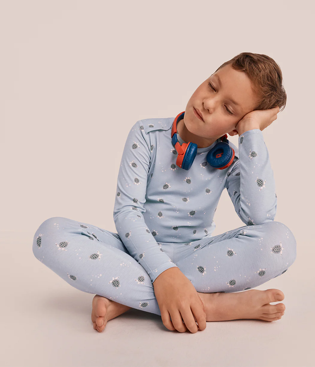 Sleep Suit & Pajama Bundle | 1.0 TOG | Powder Blue Twinkle | Mist Blue Turtally - Image 4