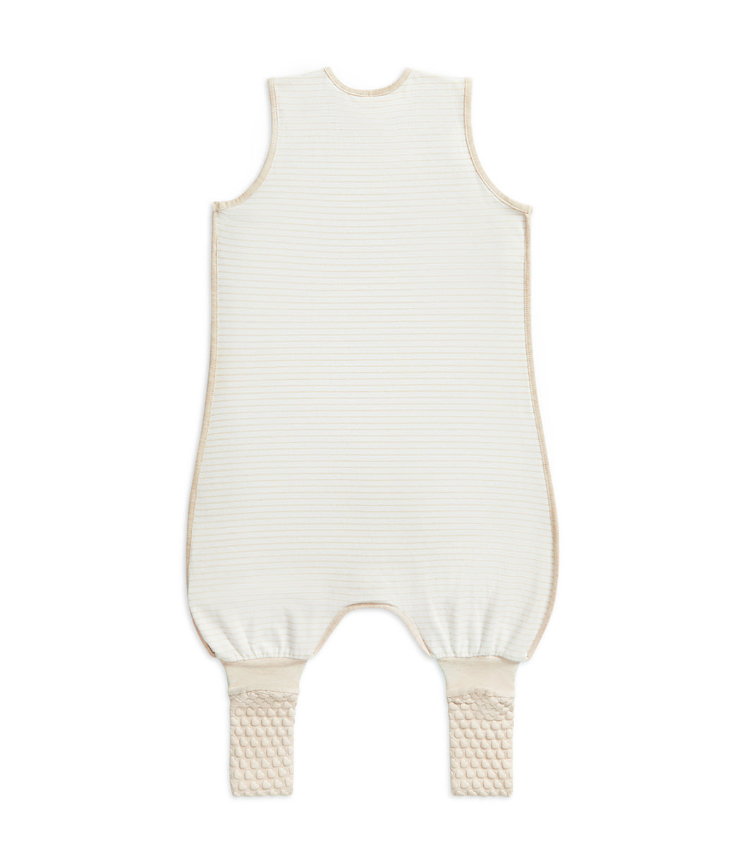 Sleep Suit Sleeveless 0.2 TOG Cotton Tan Breton Stripe - Image 3