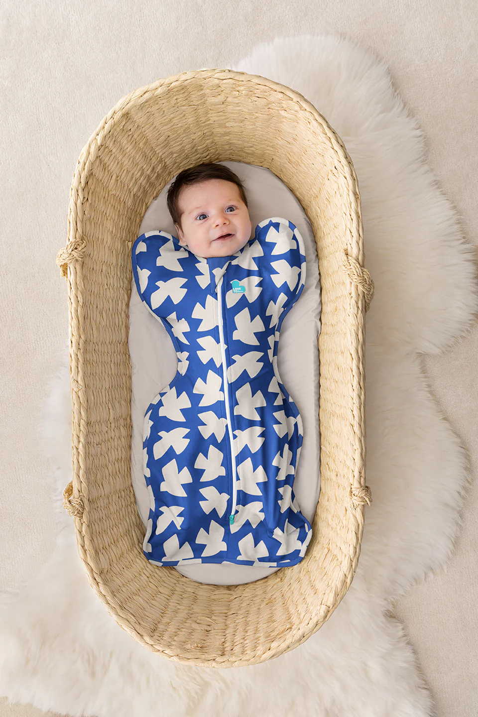 Swaddle Up™ 1.0 TOG Cotton Cobalt Paperbirds - Image 4