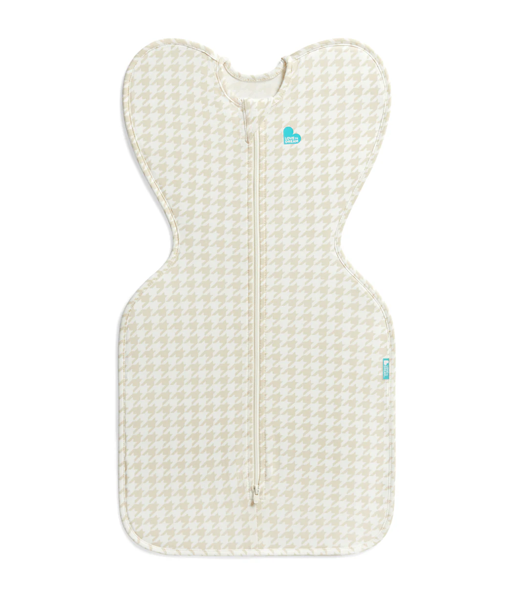 Swaddle Up™ 1.0 TOG Cotton Tan Houndstooth - Image 2