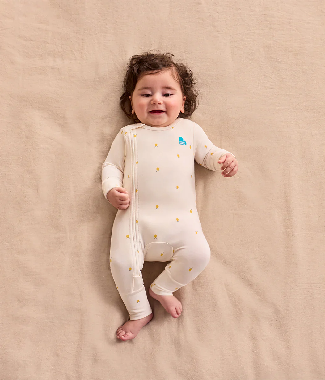Swaddle Up & Romper Bundle | 1.0 TOG | Bamboo | Deep Olive | Cream Lemons - Image 4