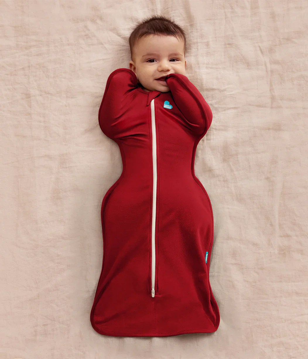 Swaddle Up & Romper Bundle | 1.0 TOG | Bamboo | Maroon | Blush Cherries - Image 2