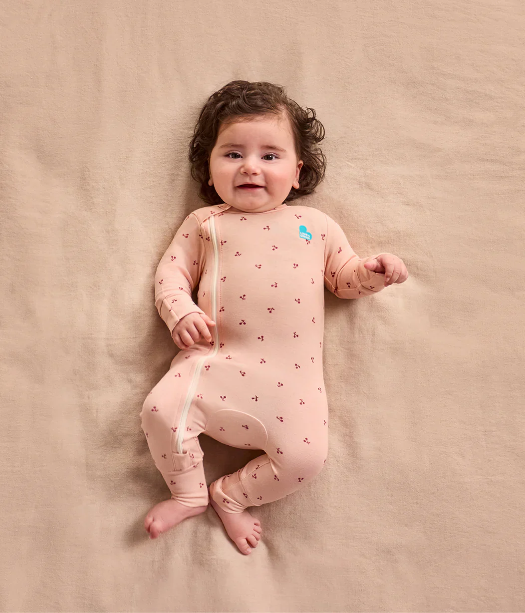 Swaddle Up & Romper Bundle | 1.0 TOG | Bamboo | Maroon | Blush Cherries - Image 4