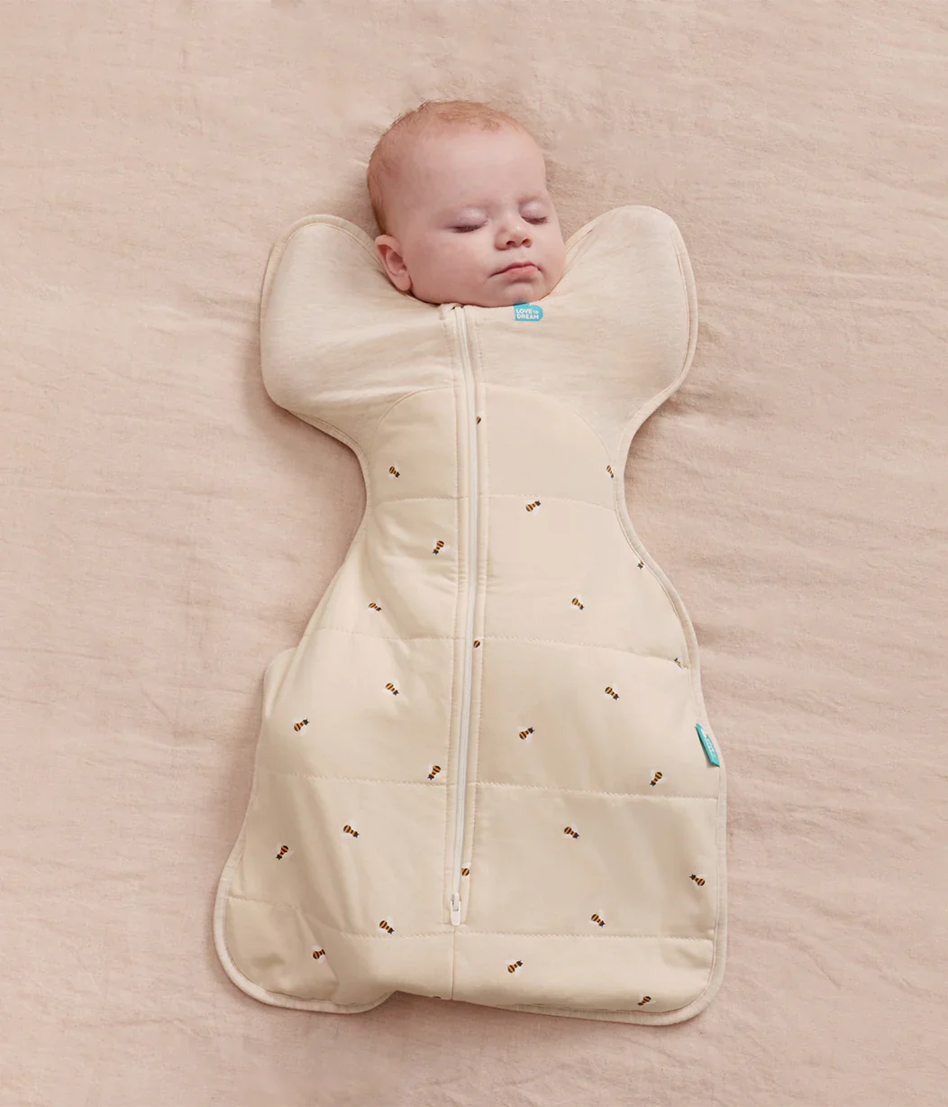 Swaddle Up & Romper Bundle | 2.5 TOG | Oatmeal Bees | Deep Olive - Image 2