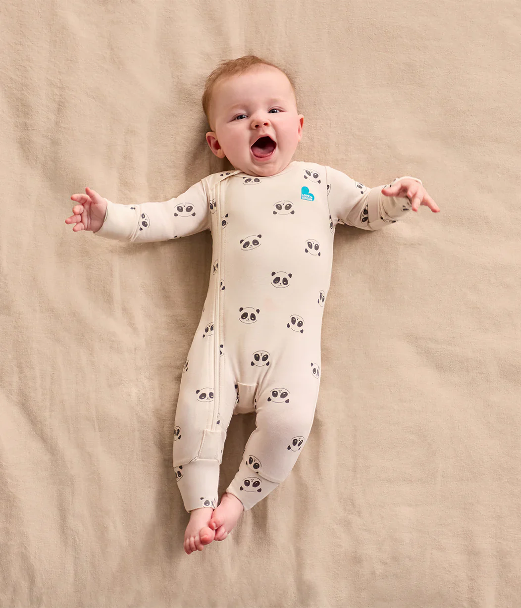 Swaddle Up & Romper Bundle | 2.5 TOG | Rose Pebble | Cream Sleepy Pandas - Image 4
