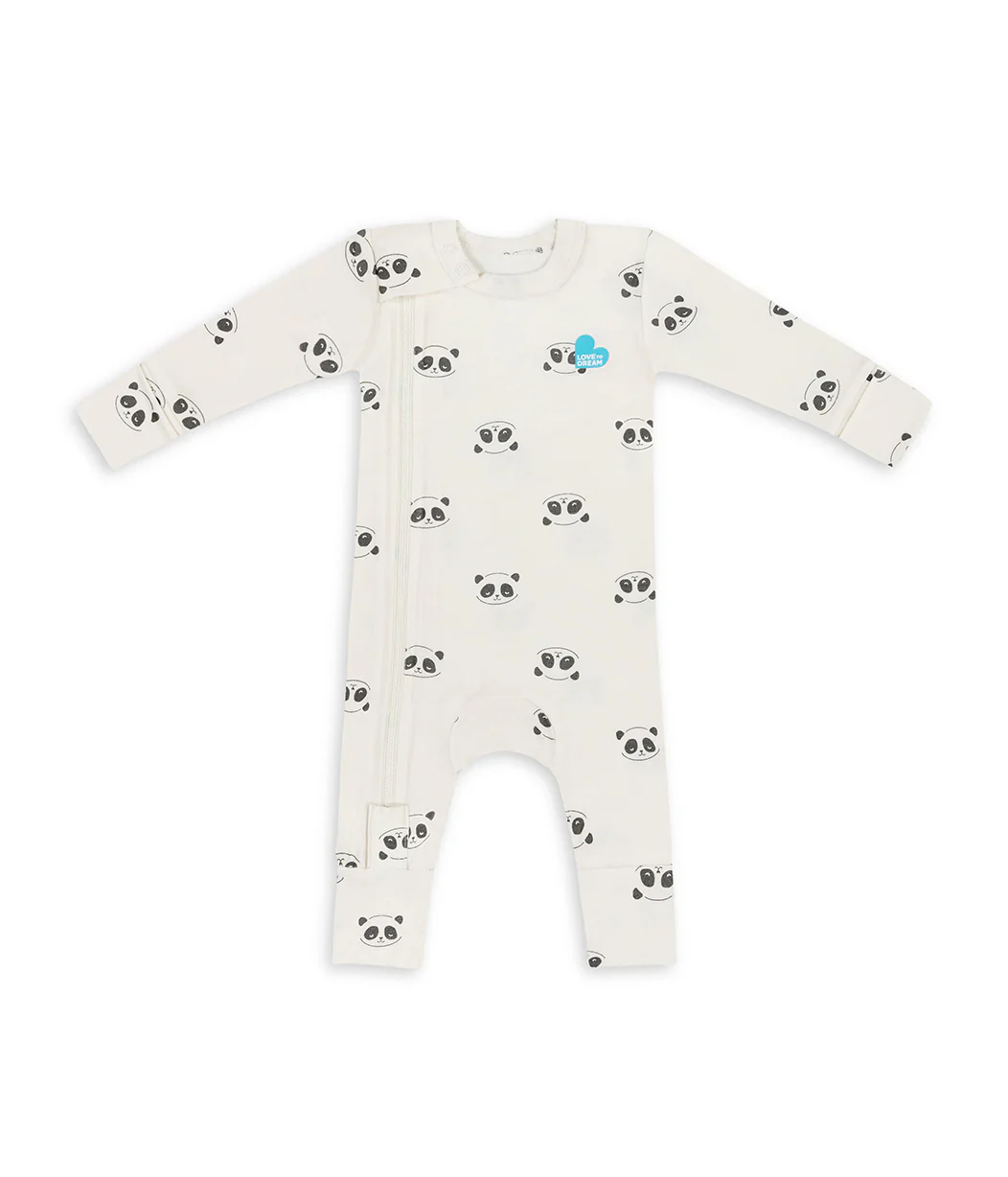 Swaddle Up & Romper Bundle | 2.5 TOG | Rose Pebble | Cream Sleepy Pandas - Image 5