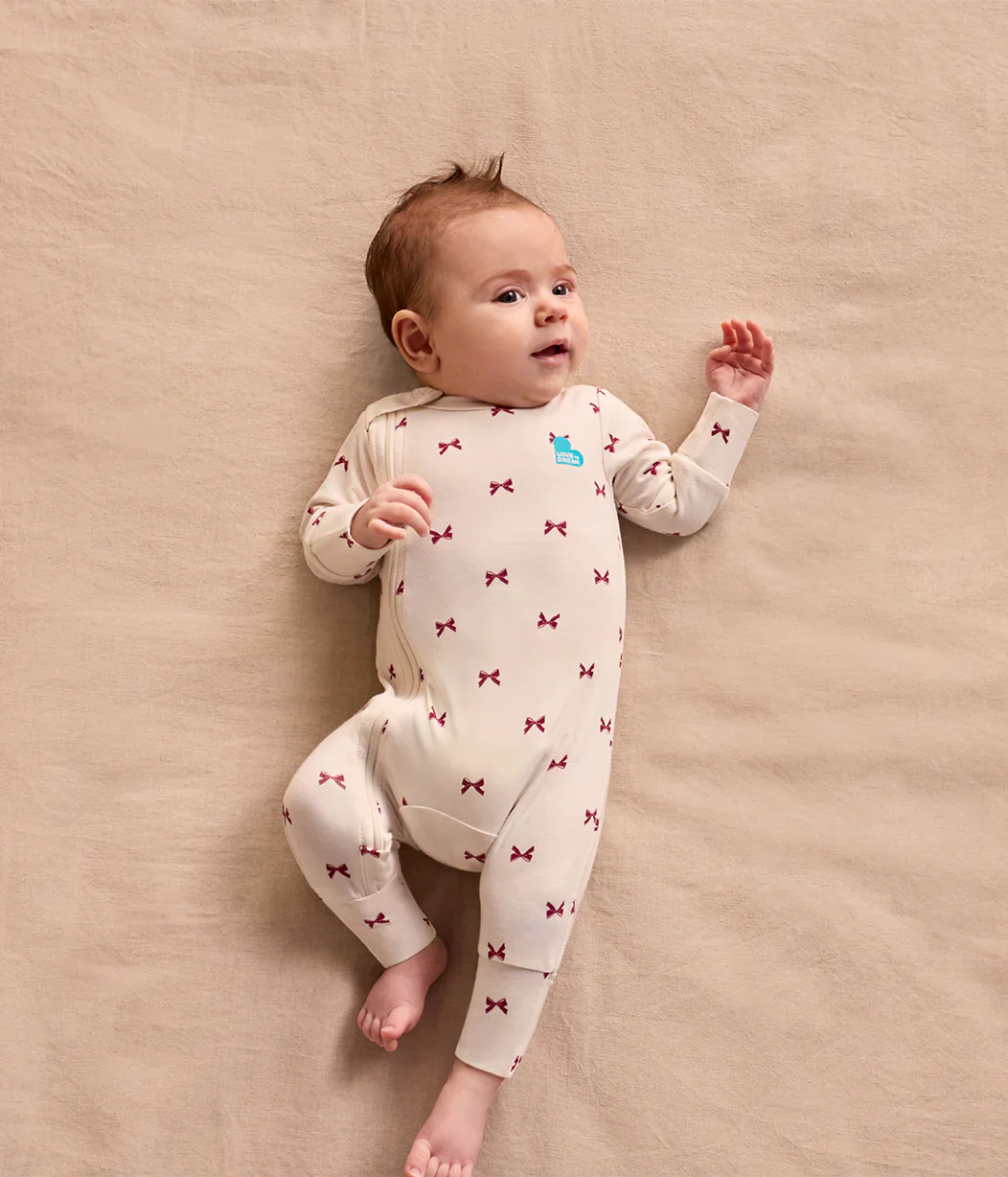 Swaddle Up & Romper Bundle | 3.5 TOG | Navy Quilting | Cream Bows - Image 4