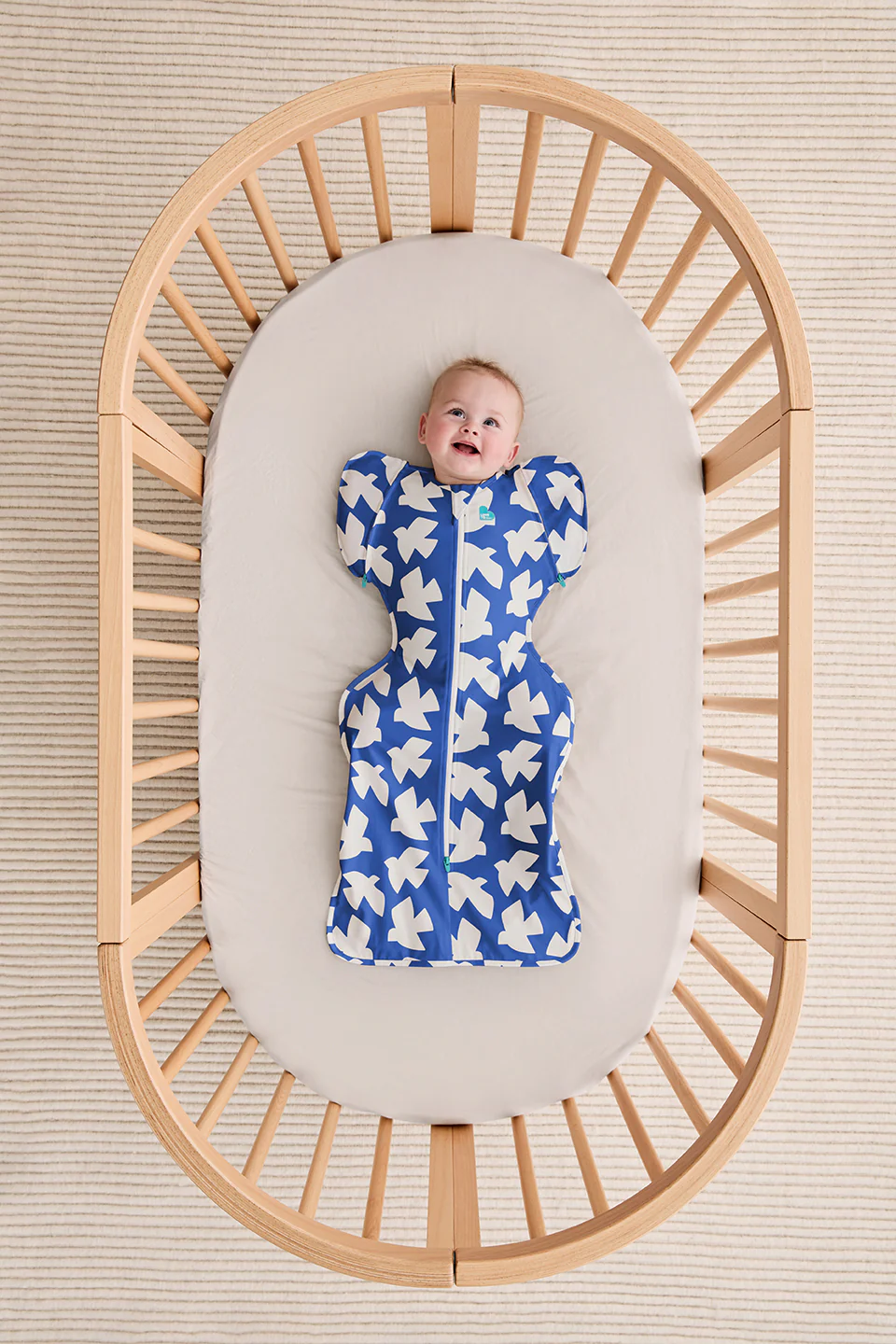 Swaddle Up™ 2-in-1 Transition Bag 1.0 TOG Cotton Cobalt Paperbirds