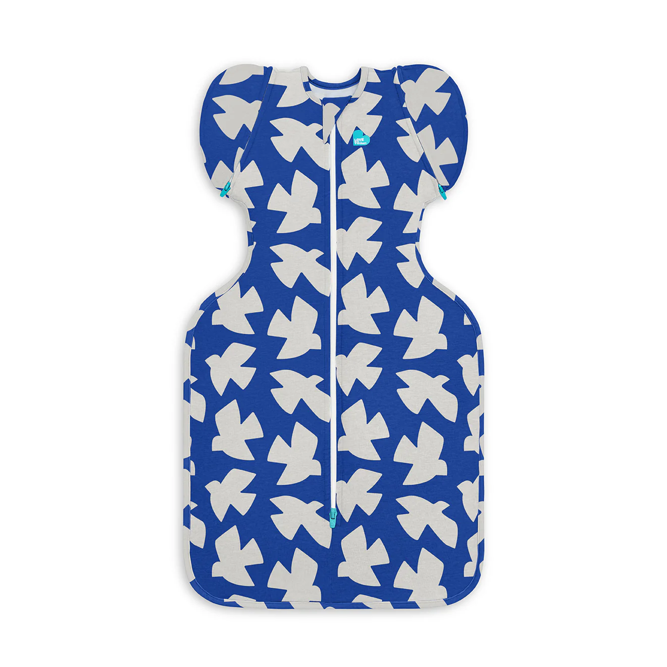 Swaddle Up™ 2-in-1 Transition Bag 1.0 TOG Cotton Cobalt Paperbirds - Image 2