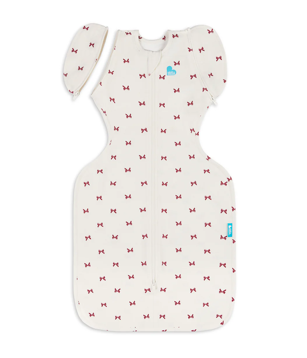 Swaddle Up™ 2-in-1 Transition Bag 1.0 TOG Cotton Cream Bows - Image 2