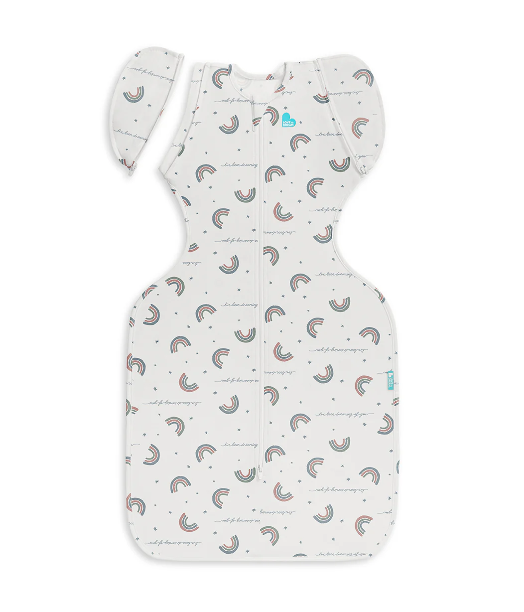 Swaddle Up™ 2-in-1 Transition Bag 1.0 TOG Cotton White Rainbow Dream - Image 4