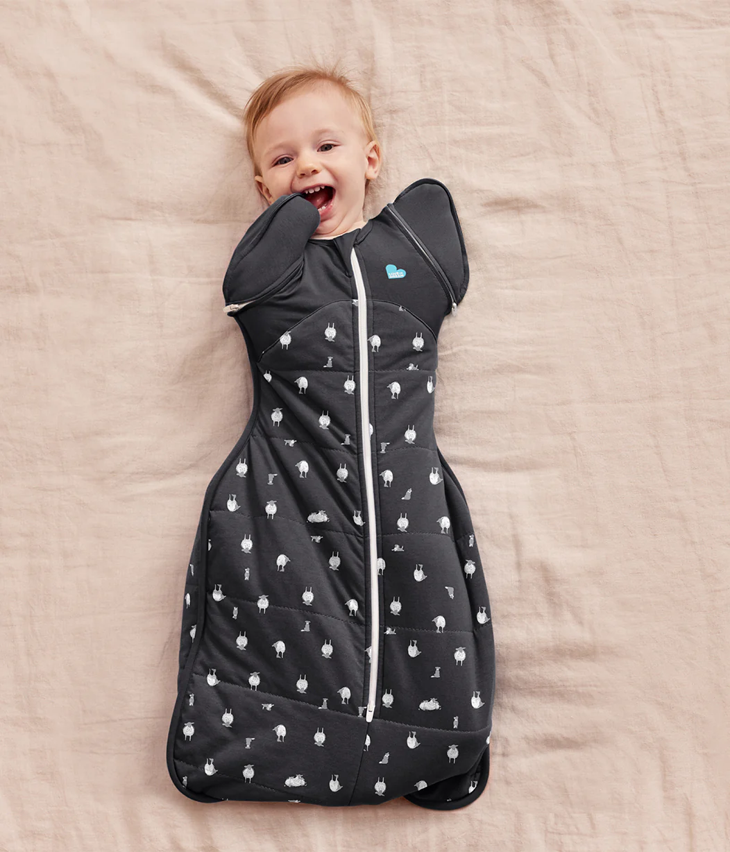 Swaddle Up™ 2-in-1 Transition Bag 2.5 TOG Organic Cotton/Merino Wool Charcoal Lamb's Best Friend - Image 5